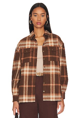 Frank & Eileen Eileen Woven Button Up in Grey, Tan & White Plaid