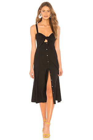 Splendid Dahlia Linen Slub Dress in Black | REVOLVE