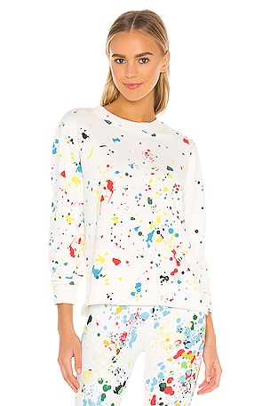 Splits59 Cali French Terry Sweatshirt in Off White Splatter | REVOLVE