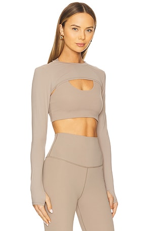 Splits59 Amelia Airweight Lite Shrug in Beige