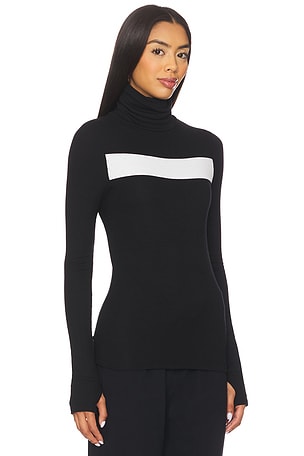 Splits59 Lennon Rib Turtleneck Top in Black,White