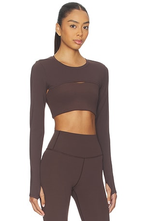 Splits59 Amelia Airweight Lite Shrug in Chocolate