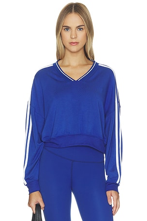Ellie Fleece V Neck Sweatshirt Splits59