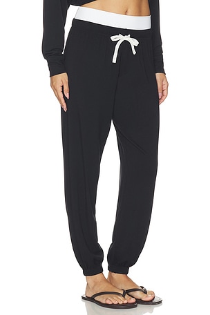 Splits59 PANTALON DE SURVÊTEMENT À DOUBLE TAILLE ANDIE en Noir & Blanc