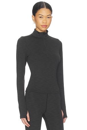 Splits59 top deportivo acaN/Alado con media cremallera, largo a la centura stevie en color negro