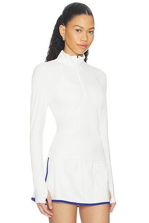 Splits59 Tess Rigor Half Zip Waist Length Top in White. Size M. Also