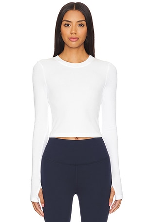 Louise Rib Long Sleeve Crop Top Splits59