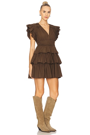 Scarlett Poppies Aurora Mini Dress in Brown