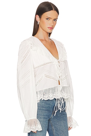 Scarlett Poppies Rosalia Top in White