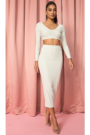 Ribbed Midi Skirt Set