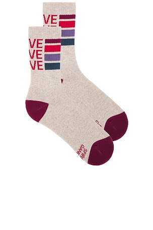 Love Stripe Crew Sock Spiritual Gangster