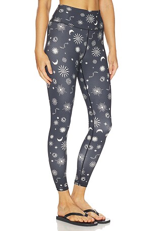 Spiritual Gangster Solstice Lotus 7/8 Legging in Black