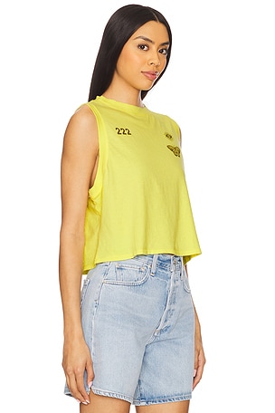 Spiritual Gangster 222 Nature Crawford Crop Tank Top in Lemon