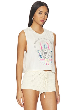 Spiritual Gangster Soul Guide Spirit Cropped Tank Top in Cream