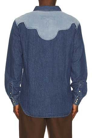 Sendero Provisions Co. Sundance Western Pearl Snap Shirt in Blue. Size XS. Also