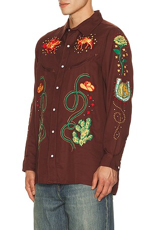 Sendero Provisions Co. Show Pony Shirt in Brown. Size L. Also