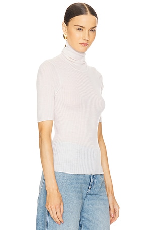 SPRWMN Short Sleeve Turtle Neck Top in Ivory