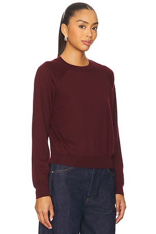 SPRWMN Long Sleeve Raglan Sweater in Wine