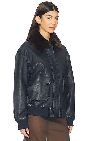 SPRWMN Vintage Aviator Jacket in Navy. Size XS. Also