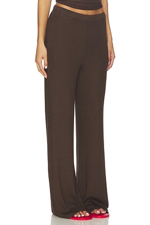 SPRWMN Rib Wide Leg Pants in Chocolate