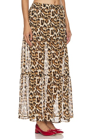 SPRWMN Ruffle Maxi Skirt in Brown