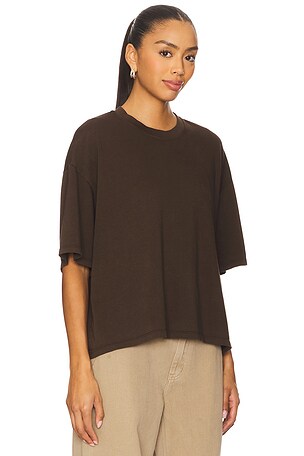 SPRWMN Oversized Boxy T Shirt in Chocolate