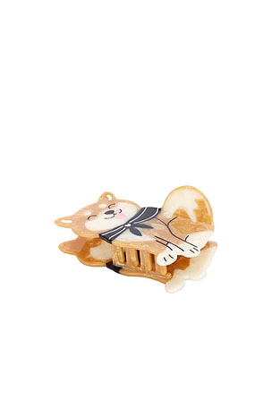 Hand-Painted Shiba Inu Claw Hair Clip Solar Eclipse