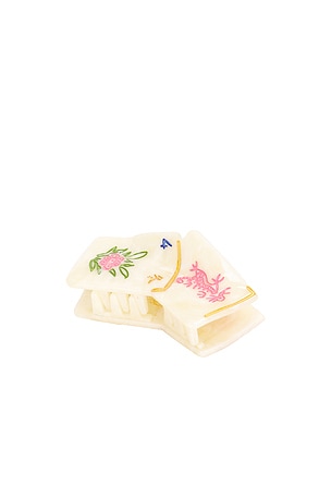 Hand-Painted Mini Flower Mahjong Claw Hair Clip Solar Eclipse