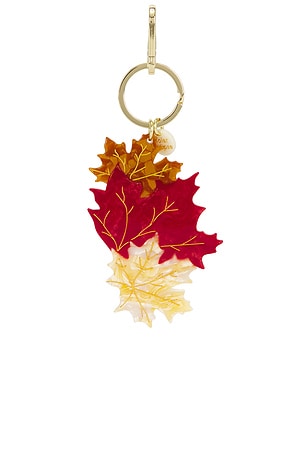 Hand-Painted Maple Leaves Bag Charm + Keychain Solar Eclipse