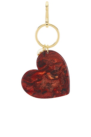 Solar Eclipse Limited Edition Handmade Heart Bag Charm + Keychain in Burgundy