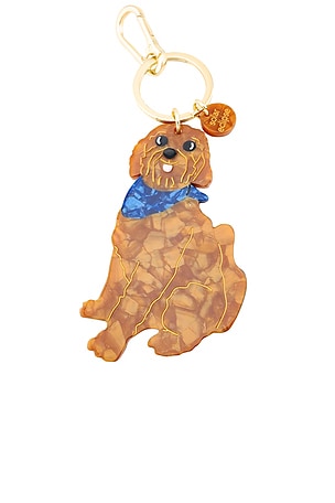 Hand-Painted Goldendoodle Bag Charm + Keychain Solar Eclipse