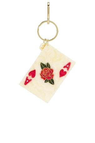 Hand-Painted Ace Of Hearts Bag Charm + Keychain Solar Eclipse
