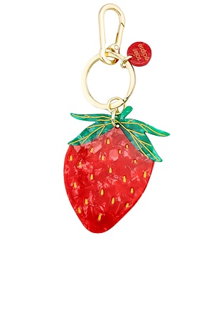 Hand-painted Strawberry Bag Charm + Keychain Solar Eclipse