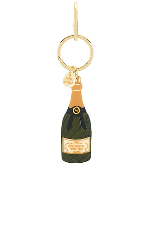 Hand-Painted Champagne Bag Charm + Keychain Solar Eclipse
