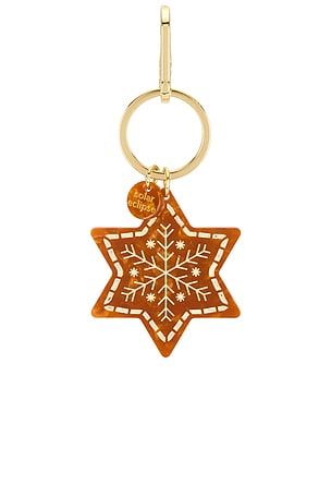 Hand-Painted Gingerbread Star Bag Charm + Keychain Solar Eclipse