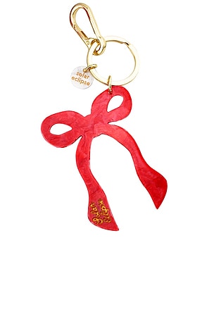 Hand-Painted Coquette Bow Bag Charm + Keychain Solar Eclipse