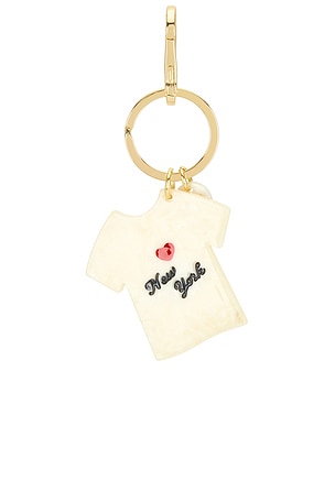 Solar Eclipse Hand-Painted NYC T-Shirt Bag Charm + Keychain in Yellow