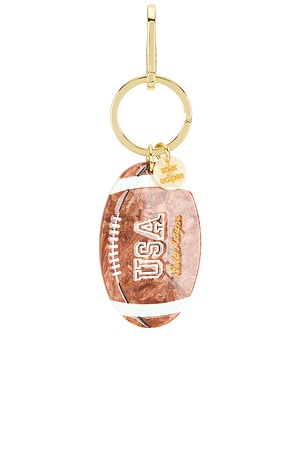 Hand-Painted Vintage Football Bag Charm Solar Eclipse