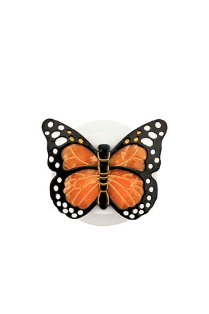 Hand-Painted Monarch Butterfly Grip Charm Solar Eclipse