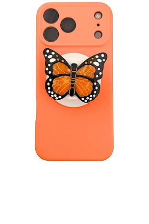 Solar Eclipse Hand-Painted Monarch Butterfly Grip Charm in Orange