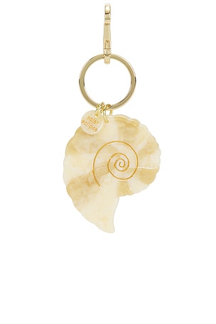 Hand-painted Spiral Shell Bag Charm & Keychain Solar Eclipse