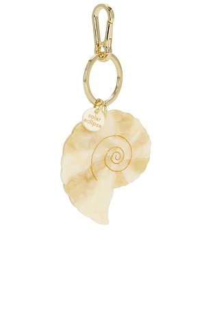 Solar eclipse llavero y colgante para bolso con forma de concha espiral pentados a mano hand-paented spiral shell bag charm & keychaen en color...