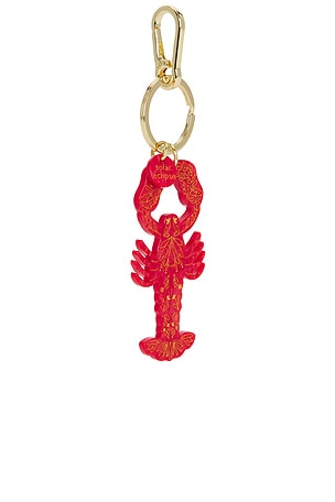 Solar eclipse charm de langosta para bolso y llavero, pentado a mano hand-paented lobster bag charm + keychaen en color rojo