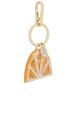 Hand-painted Citrus Slice Bag Charm + Keychain Solar Eclipse