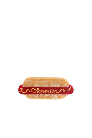 Hand-Painted America Hot Dog Claw Hair Clip Solar Eclipse