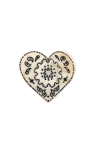 Hand-Painted Mini Paisley Heart Claw Hair Clip Solar Eclipse