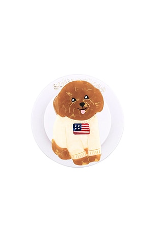 Hand-Painted Americana Puppy Grip Charm Solar Eclipse