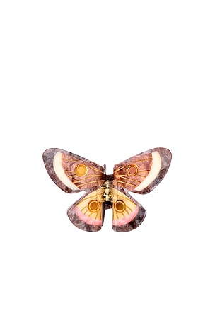 Hand-painted Emperor Silk Moth Claw Hair Clip Solar Eclipse