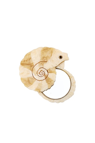 Hand-painted Spiral Shell Compact Mirror Solar Eclipse