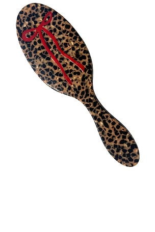 Hand-painted Leopard Bow Acetate 2-1 Daily Hair Brush Solar Eclipse